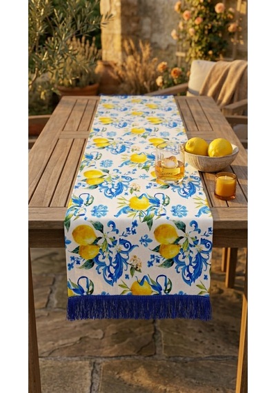 Limoncello Azure Tassel Runner Çok Renkli