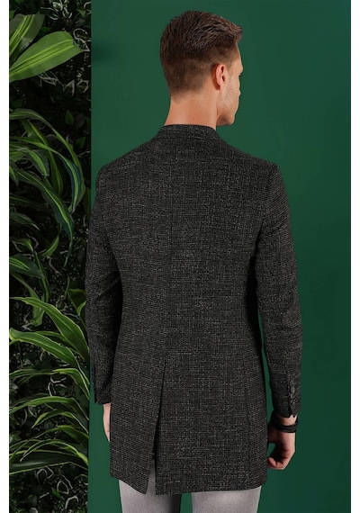 Efor Uzun 01 Slim Fit Siyah Spor Ceket Siyah