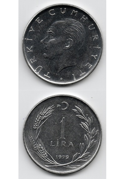 1 Lira 1979 Çil Eski Madeni Para