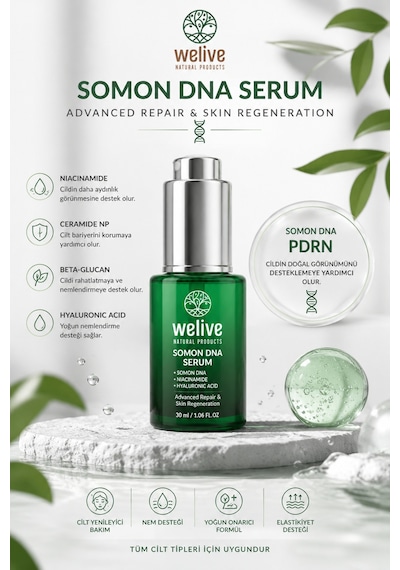Welive Somon Dna Serum 30 Ml Hyaluronic Acid, Niacinamide, Ceramide Np & Beta Glucan