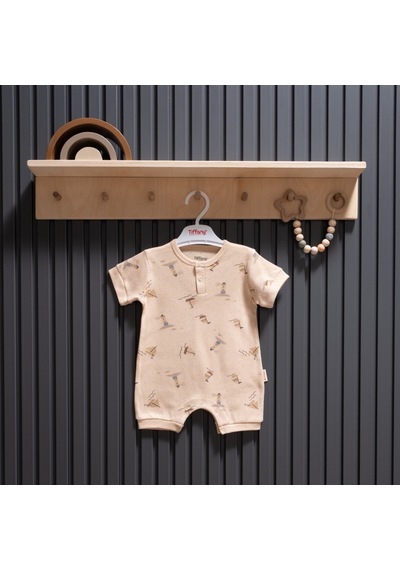 Tiffany Baby & Kids Tiffany Baby Boat Jakarlı Theme Yarım Kol Kısa Tulum 43026 Bej