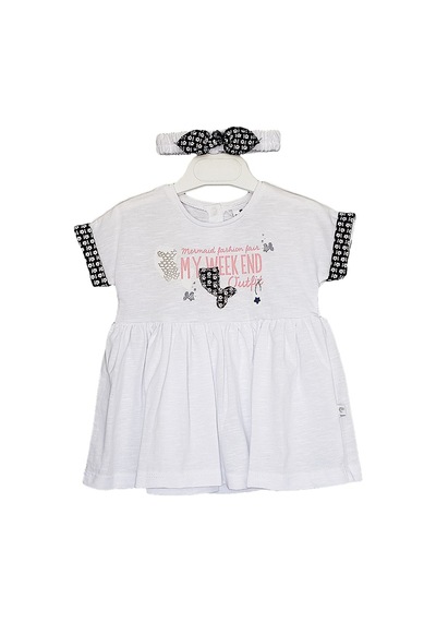S-Mall Caramell Bebek Elbisesi - Bandanalı - Elb4936 - Weekend - Beyaz