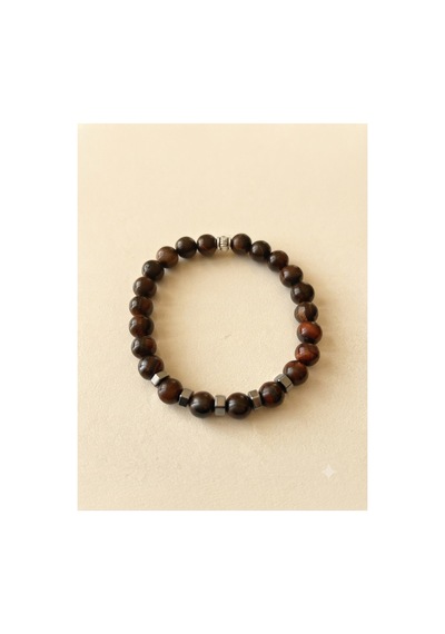Leyan Doğaltaş Şahin Gözü 8 Mm Bileklik 20 Cm Bordo Bordo