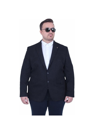 Starbattal Erkek Büyük Beden 4 Drop Blazer Şönili Ceket 500602 Sıyah Siyah