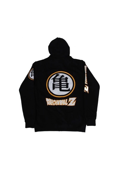 Dragon Ball Z Fermuarlı Kapüşonlu Sweatshirt Siyah Çok Renkli