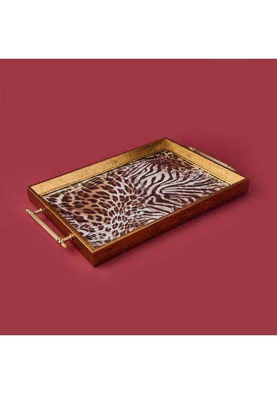 Kitchen Leopar Desenli Akrilik Tepsi - Renkli - 49 Cm Çok Renkli