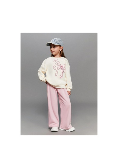 LC Waikiki Lcw Kids Pembe Çizgi Desenli Kız Çocuk Eşofman Altı Pınk Lılac