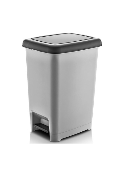 40 Litre Basmalı Çöp Kovası Gri