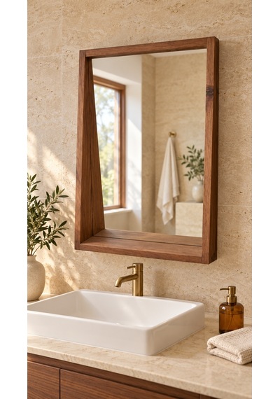 Makyaj, Banyo Ayna 37x9x53 Kahverengi