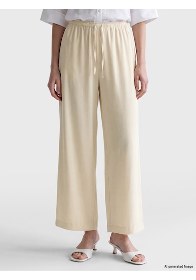 Lcw Modest Sarı Beli Lastikli Geniş Paça Kadın Pantolon