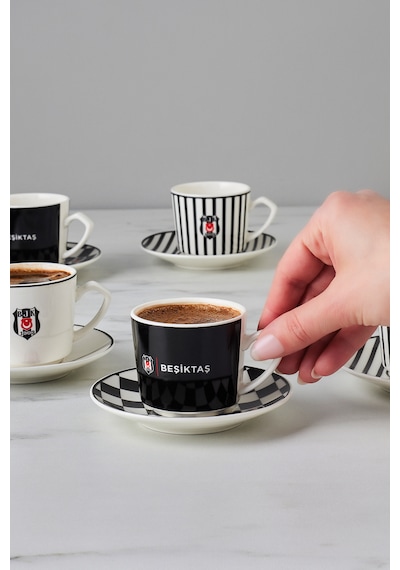 Karaca X Beşiktaş Lisanslı 6 Kişilik Kahve Fincan Takımı 80 Ml Siyah