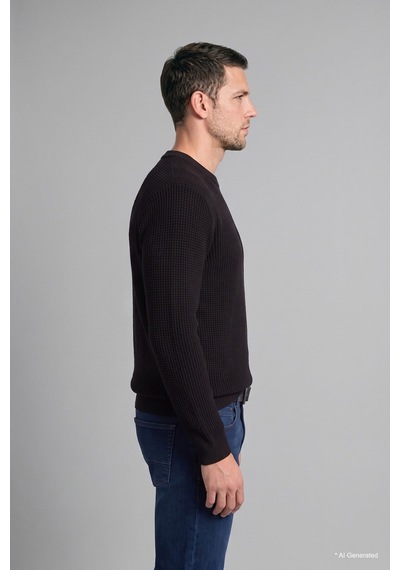 Defacto Relaxed Fit Bisiklet Yaka Basic Triko Kazak G6422ax26aubk81 Siyah-bk81