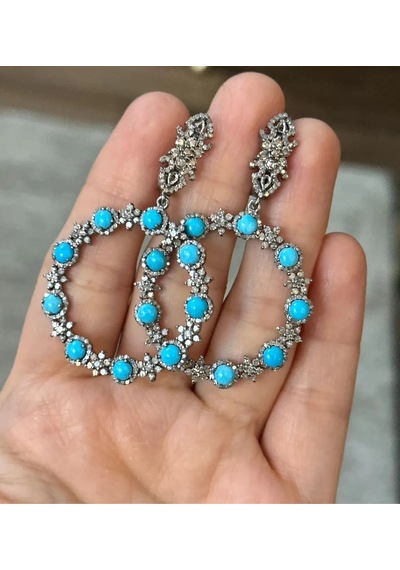 Allahverdi Türkmen Turkuaz Elmas Küpe