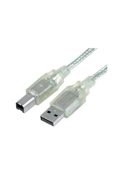 Usb 2.0 Yazıcı Kablosu Şeffaf/ Siyah 1.2 Mt
