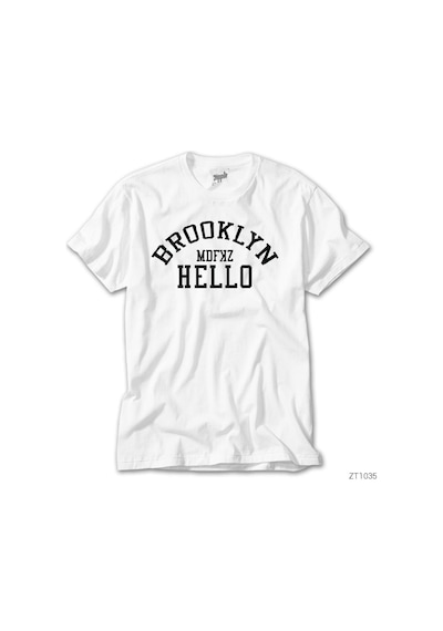 Brooklyn Hello Beyaz Tişört Beyaz