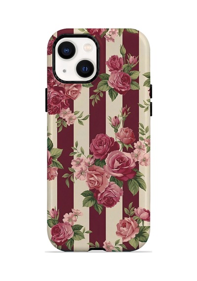 Velvoria Valestra Bordo Gül Serit Apple iPhone Uyumlu 15 Darbe Korumalı Kılıf Valestra Select - Bordo Gül Serit
