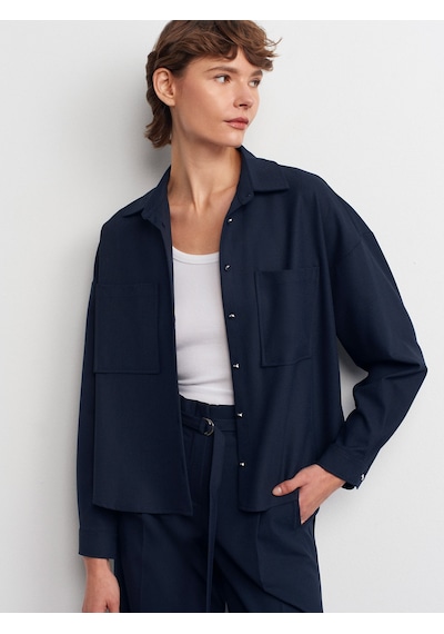 Dilvin 50522 Oversize Gömlek-lacivert Lacivert
