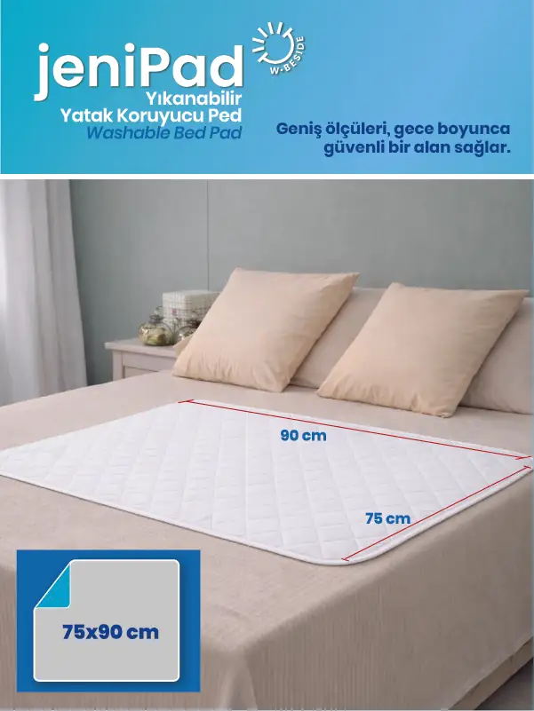Hasta Ve Bebek Altı Yıkanabilir Ultra Emici Sıvı Geçirmez Tekrar Kullanılabilir Yatak Pedi