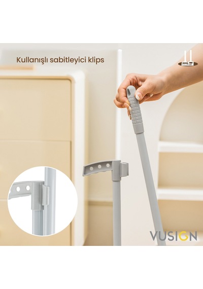 Vusıgn Süpürge Seti Süpürge + Toz Toplama Küreği Gri Beyaz
