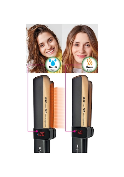 Khs-2081 Nemli Ve Kuru Fonksiyonlu Dijital Göstergeli Bldc Motor Fön Çekme Ve Saç Düzleştirici