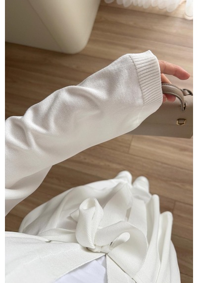 Ka Hijab Premium Hırkalı Rayon Takım - Beyaz