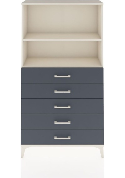 Arges Dolap 2 Raflı 5 Çekmeceli 88x30x163 Aytaşı-antrasit Aytaşı