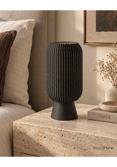Modern Dekoratif Masa Lambası Salon Ve Yatak Odası İçin Abajur, 10 Renk Seçeneği, E14 Led Uyumlu Siyah