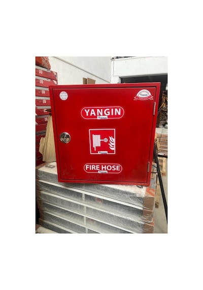 Yangın Dolabı 130mt Kauçuk Hortumlu 1 Vanalı Saç Kapaklı 70x70 Cmx23 Tüp Bölmesiz