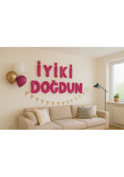 İyi Ki Doğdun Yazılı Ayrı Harf Folyo Balon 40cm 16inç PEMBE