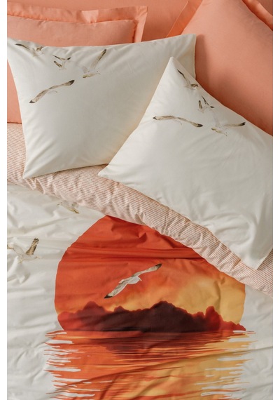 Cotton Box Maritime Çift Kişilik Nevresim Takimi Sunset Somon Renkli