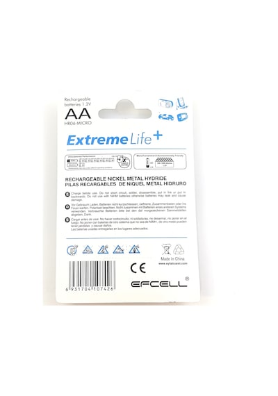 Efcell HR-1100 1100 mAh 1.2 V AA Ni-MH Şarj Edilebilir Kalem Pil 2'li