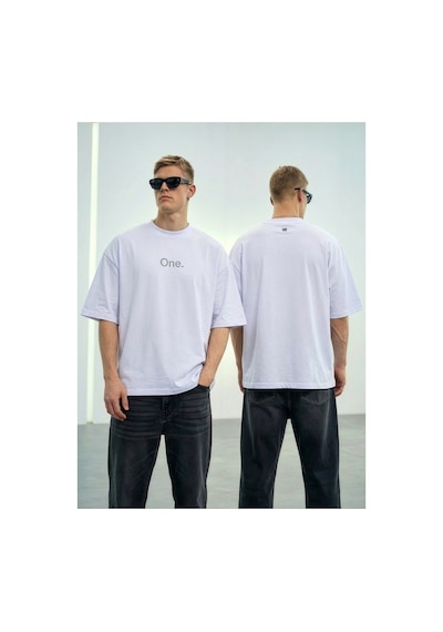 Wild Wood Garment Wild Wood "the One" Baskılı Premium Oversize T-shirt Beyaz
