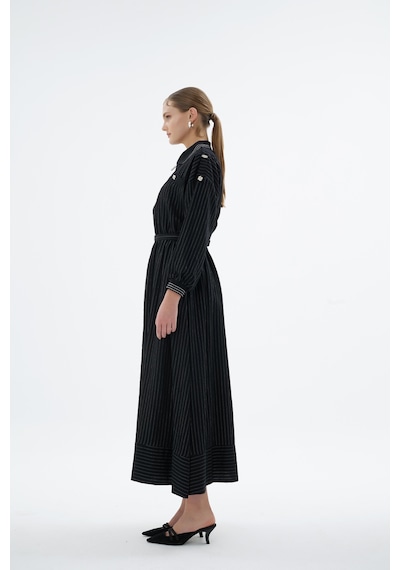 Senna Ivory Dress Siyah Siyah