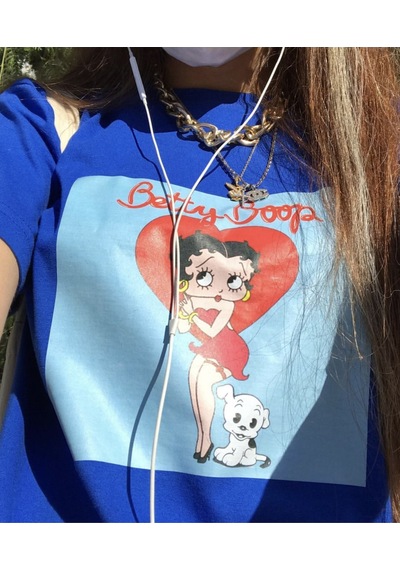 Kalic Studio Betty Boop - T-shirt Beyaz Mavi