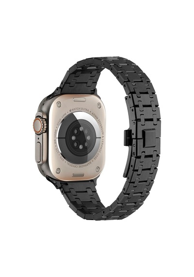Apple Watch 7 45mm Zore Krd-83 Metal Kordon Pembe