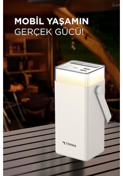 Torima TRM-1041 40000 Mah Hızlı Şarj Dijital Göstergeli RGB Led Işıklı Powerbank Beyaz