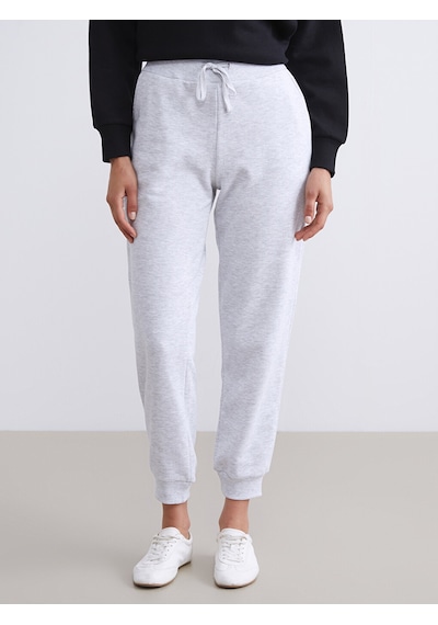 Lcw Modest Gri Beli Lastikli Kadın Kalın Jogger Eşofman Altı