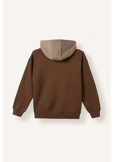 Defacto Overshırt Fıt Kapüşonlu İçi Yumuşak Tüylü Kalın Sweatshirt Erkek Çocuk I3178a826wnbn528 Kahve-bn528