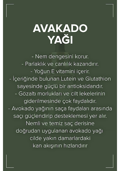 Avokado Yağı %100 Saf Ve Soğuk Sıkım