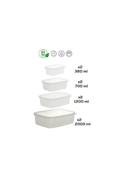 Porsima 1046 No-Frost Saklama Kabı Beyaz 16'lı