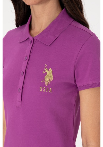 U.S. Polo Assn. Kadın Menekşe Polo Yaka Mini Boy Örme Elbise 50297457-VR037