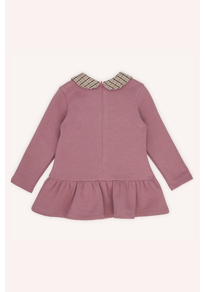 Kız Bebek Yaka Detaylı Örme Pembe Elbise 8408373