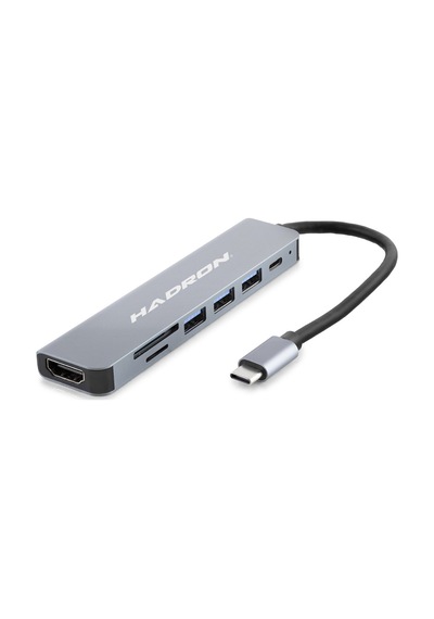 Type-c Combo Hub Hdmi 4k Usb 3.0 Kart Okuyucu 7 Port - Gri Hdx7835