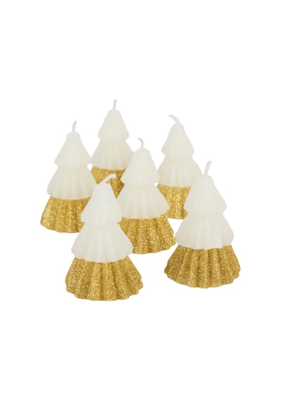 Meri Meri - Ivory Mini Tree Candles - Krem Mini Ağaç Mumlar 6'lı Tüm Yaşlar