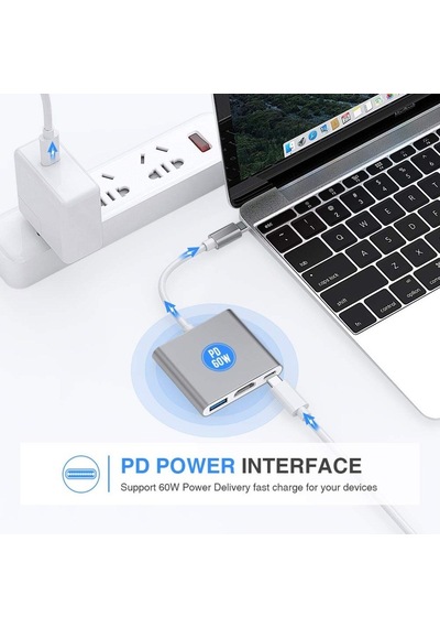 Uyumlu Usb Type-C Bilgisayar, Laptop, Notebook Için 3In1 Çevirici