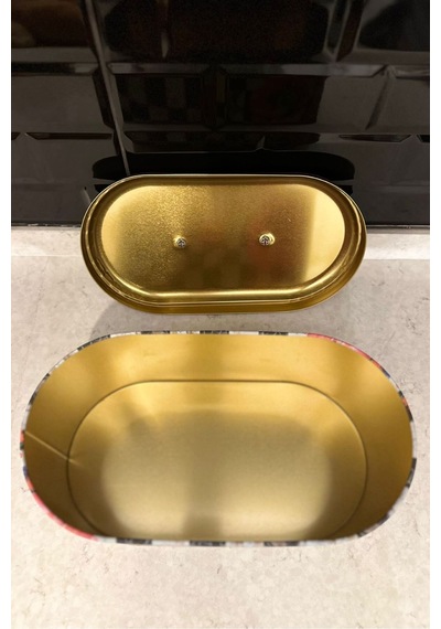 Makri Home Ekmeklik, Metal Ekmeklik, Ekmek Sepeti, Çiçek Desenli Ekmeklik, Yerli Üretim 34 Cm X 19 Cm X 16 Cm Çok Renkli