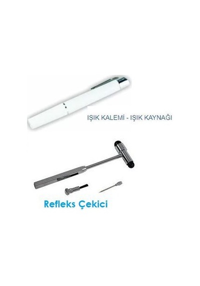 2Li Set Işık Kalemi ve Metal  Refleks Çekici Hammer Reflex İğneli