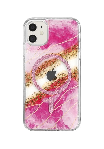 Onegif Apple İphone 11 Lotus Simli Magsafe Kapak - Pembe - Pembe
