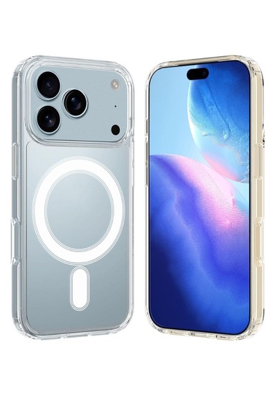 Apple Uyumlu iPhone 17 Pro Magsafe Kılıf Manyetik Halka Şeffaf Silikon