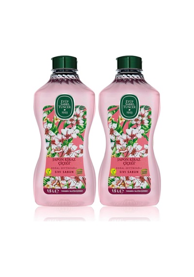 Eyüp Sabri Tuncer Doğal Zeytinyağlı Sıvı Sabun Japon Kiraz Çiçeği 1,5 L Pet Şişe 1 X 1500 Ml 2 Paketi
